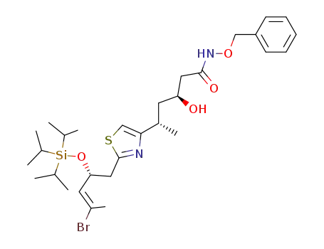 (3S,5S)-5-[2-((E)-(R)-4-Bromo-2-triisopropylsilanyloxy-pent-3-enyl)-thiazol-4-yl]-3-hydroxy-hexanoic acid benzyloxy-amide