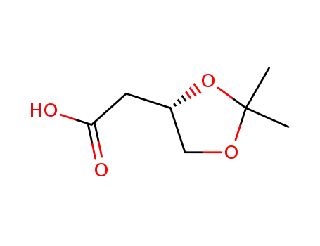 Molecular Structure of 87319-12-8 (1,3-Dioxolane-4-acetic acid, 2,2-dimethyl-, (4S)-)