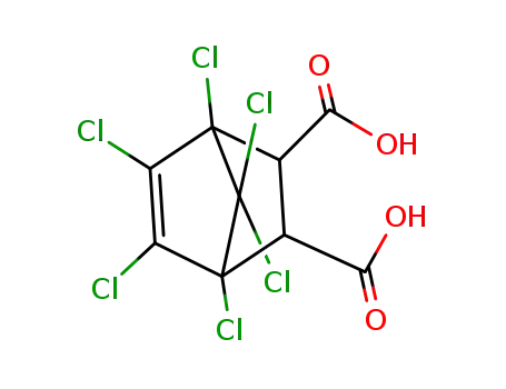 Molecular Structure of 7374-78-9 (1,4,5,6,7,7-Hexachlorobicyclo(2.2.1)-5-heptene-2,3-dicarboxylic acid)