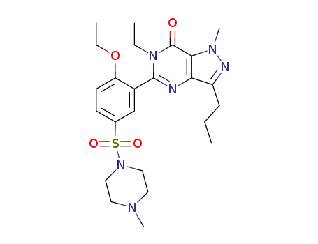 5-[2-ethoxy-5-(4-methylpiperazine-1-yl-sulphonyl)phenyl]-1-methyl-3-n-propyl-6-ethyl-1,6-dihydro-7H-pyrazolo[4,3-d]pyrimidin-7-one