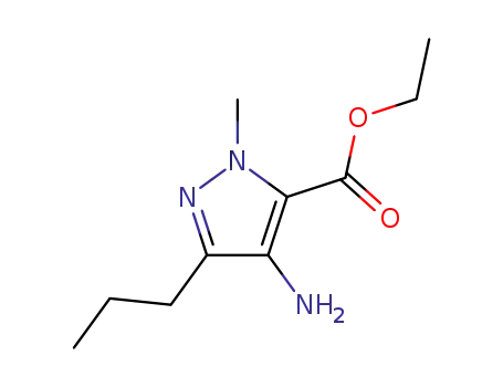 Molecular Structure of 304435-83-4 (4-amino-2-methyl-5-propyl-2<i>H</i>-pyrazole-3-carboxylic acid ethyl ester)