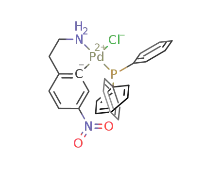 Molecular Structure of 643734-74-1 ([Pd(C6H3(CH2)2NH2-2-NO2-5-κ2C,N)Cl(PPh3)])