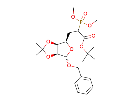 t-butyl (benzyl 5,6-dideoxy-6-dimethoxyphosphoryl-2,3-O-isopropylidene-α-D-lyxo-heptofuranosid)uronate