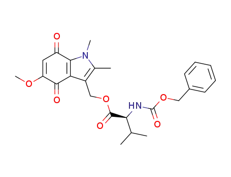 Molecular Structure of 210578-20-4 ((S)-2-Benzyloxycarbonylamino-3-methyl-butyric acid 5-methoxy-1,2-dimethyl-4,7-dioxo-4,7-dihydro-1H-indol-3-ylmethyl ester)