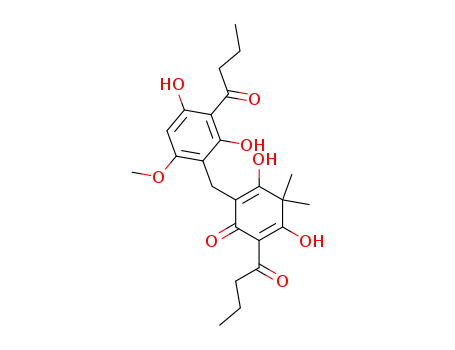 2-butanoyl-4-[(3-butanoyl-2,4-dihydroxy-6-methoxyphenyl)methyl]-3,5-dihydroxy-6,6-dimethylcyclohexa-2,4-dien-1-one