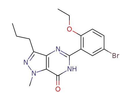 Molecular Structure of 147676-70-8 (5-(5-bromo-2-ethoxyphenyl)-1-methyl-3-n-propyl-1,6-dihydro-7H-pyrazolo[4,3-d]-pyrimidin-7-one)