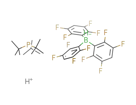 Molecular Structure of 1094249-96-3 ([t-Bu<sub>3</sub>PH][HB(p-C<sub>6</sub>F<sub>4</sub>H)3])