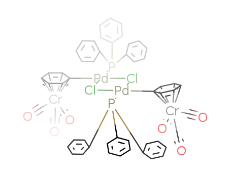 Molecular Structure of 136827-07-1 (Pd2{(η6-C6H5)Cr(CO)3}2(μ-Cl)2(PPh3)2)
