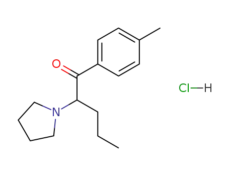 Molecular Structure of 1147-62-2 (4'-methyl-2-(1-pyrrolidinyl)valerophenone hydrochloride)