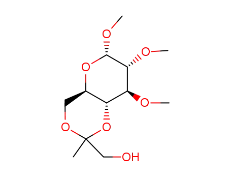 Molecular Structure of 14835-44-0 (methyl 4,6-O-<1-(hydroxymethyl)ethylidene>-2,3-di-O-methyl-α-D-glucopyranoside)