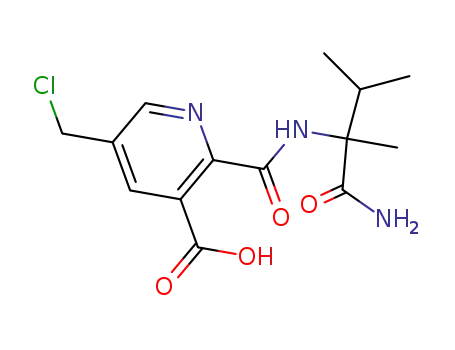 Molecular Structure of 124523-81-5 (2-[(1-carbamoyl-1,2-dimethylpropyl)carbamoyl]-5-chloromethyl nicotinic acid)