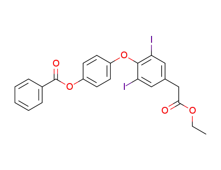 Molecular Structure of 2379-10-4 (4-(4-Benzoyloxy-phenoxy)-3,5-diiod-phenylessigsaeure-ethylester)