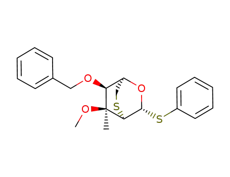 Molecular Structure of 168072-11-5 (phenyl 2,6-anhydro-4-O-benzyl-3-C-methyl-3-O-methyl-1,2-dithio-β-L-altro-pyranoside)