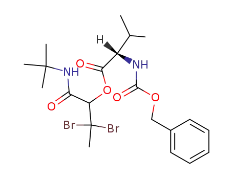 Molecular Structure of 78031-88-6 ((S)-2-Benzyloxycarbonylamino-3-methyl-butyric acid 2,2-dibromo-1-tert-butylcarbamoyl-propyl ester)