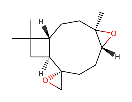 Molecular Structure of 60479-10-9 ((1R,4R,6R,9S,10S)-4,12,12-trimethylspiro(5-oxatricyclo[8.2.0.0<sup>4,6</sup>]dodecane-9,2'-oxirane))