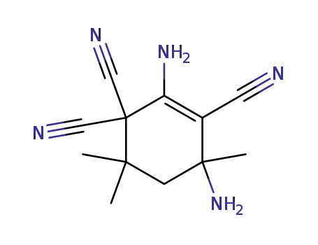 Molecular Structure of 80372-13-0 (1,3-Diamino-2,6,6-tricyan-3,5,5-trimethyl-cyclohex-1-en)