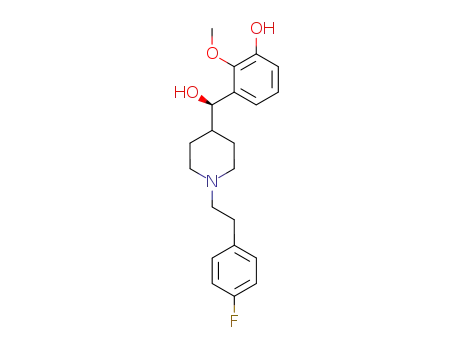 Molecular Structure of 189192-18-5 ((R)-(+)-ALPHA-(3-HYDROXY-2-METHOXYPHENYL)-1-[2-(4-FLUORO-PHENYL)ETHYL]-4-PIPERIDINE METHANOL)
