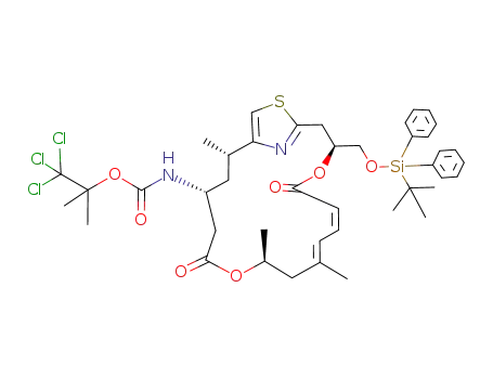 [(6Z,8E)-(3S,11S,15R,17S)-3-(tert-butyldimethylsilanyloxymethyl)-9,11,17-trimethyl-5,13-dioxo-4,12-dioxa-20-thia-21-azabicyclo[16.2.1]heneicosa-1<sup>(21)</sup>,6,8,18-tetraen-15-yl]carbamic acid 2,2,2-trichloro-1,1-dimethyl ester