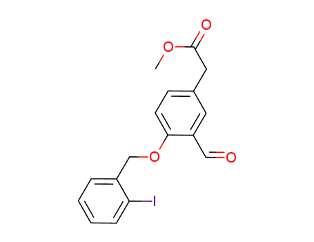 Benzeneacetic acid,3-formyl-4-[(2-iodophenyl)methoxy]-, methyl ester