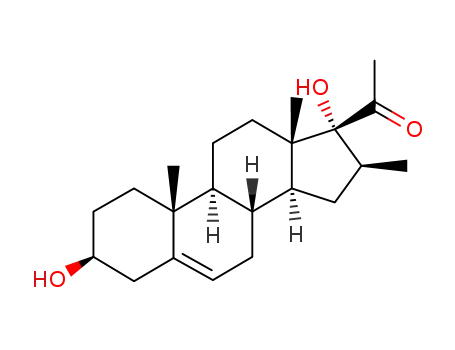 Molecular Structure of 13900-61-3 (17ALPHA-HYDROXY-16BETA-METHYLPREGNENOLONE)