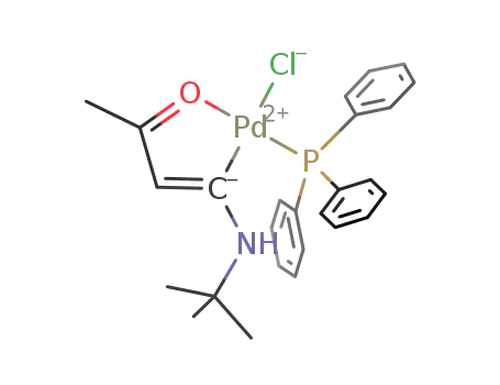 Molecular Structure of 852993-44-3 ([Pd(κ2-C,O-C(NH-t-Bu)CHC(O)Me)Cl(PPh3)])