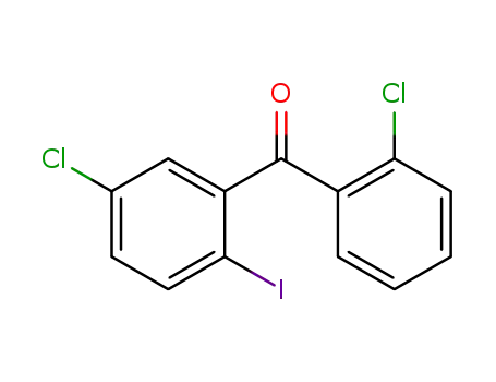 Molecular Structure of 76049-50-8 ((5-Chloro-2-iodophenyl)-(2-chlorophenyl)-methanone)