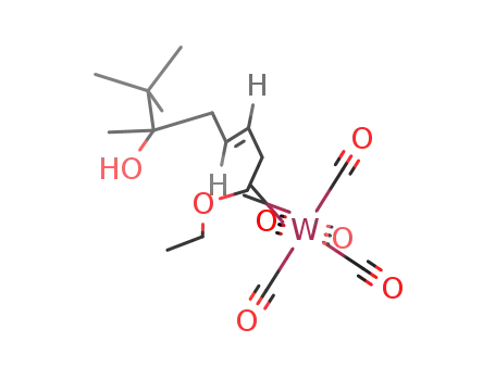 Molecular Structure of 126823-75-4 (pentacarbonyl{ethoxy(trans-5-hydroxy-5,6,6-trimethyl-2-hepten-1-yl)carbene}tungsten)