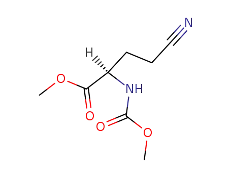 Molecular Structure of 93271-99-9 (Butanoic acid, 4-cyano-2-[(methoxycarbonyl)amino]-, methyl ester, (R)-)