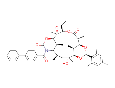 (1S,2R,4R,5R,7R,9S,10R,13R,14R,15R,19S,20S)-18-(Biphenyl-4-carbonyl)-13-ethyl-4,14-dihydroxy-2,4,10,14,19,20-hexamethyl-7-(2,4,6-trimethyl-phenyl)-6,8,12,16-tetraoxa-18-aza-tricyclo[13.3.1.1<sup>5,9</sup>]icosane-11,17-dione