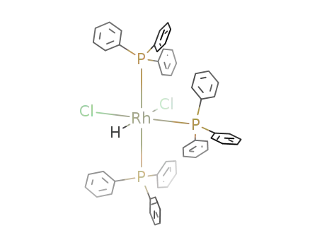 Molecular Structure of 12124-48-0 (dichlorohydrotris(triphenylphosphine)rhodium)