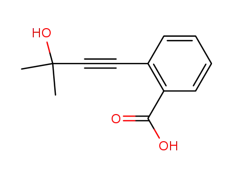 Molecular Structure of 147454-79-3 (2-(3-Hydroxy-3-methyl-but-1-ynyl)-benzoic acid)