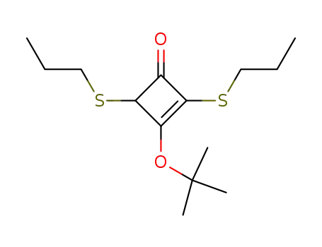 Molecular Structure of 79894-57-8 (2-Cyclobuten-1-one, 3-(1,1-dimethylethoxy)-2,4-bis(propylthio)-)