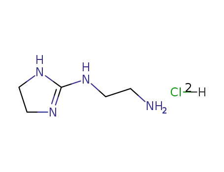 Molecular Structure of 77988-98-8 (1,2-Ethanediamine, N-(4,5-dihydro-1H-imidazol-2-yl)-, dihydrochloride)
