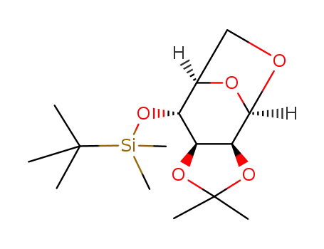 Molecular Structure of 150161-01-6 (2,3-O-Isopropylidene-4-O-t-butyldimethylsilyl-1,6-anhydro-β-D-mannopyranose)
