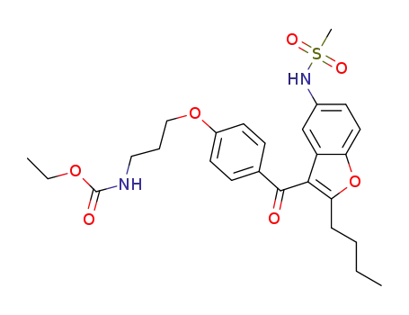 Molecular Structure of 1401355-77-8 (N-[2-butyl-3-{4-[(3-ethoxycarbonylamino)propoxy]benzoyl}-1-benzofuran-5-yl]-methanesulfonamide)