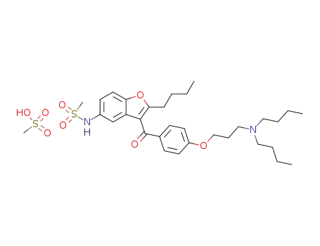 2-butyl-3-(4-[3-(dibutylamino)propoxy]benzoyl)-5-methansulfonylamino-benzofuran mesylate