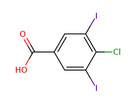 Molecular Structure of 41252-93-1 (Benzoic acid, 4-chloro-3,5-diiodo-)