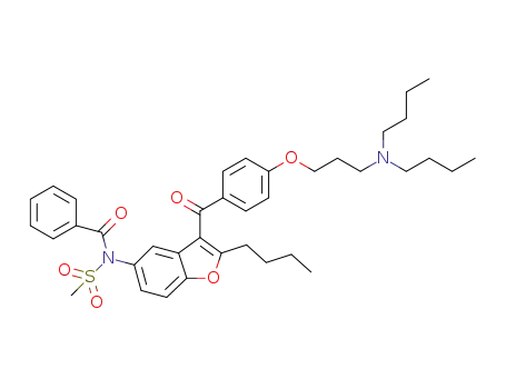 Molecular Structure of 1356536-09-8 (N-[2-n-butyl-3-[4-[3-(di-n-butylamino)propoxy]benzoyl]-1-benzofuran-5-yl]-N'-benzoyl-methanesulfonamide)