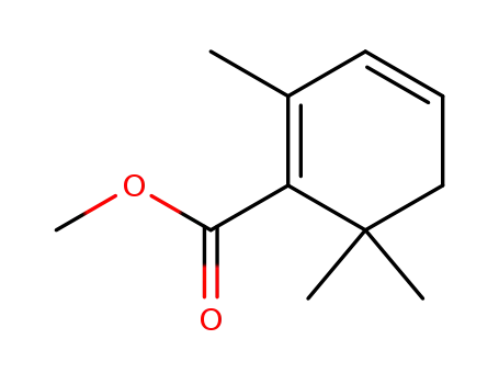 Molecular Structure of 10063-97-5 (1,3-Cyclohexadiene-1-carboxylic acid, 2,6,6-trimethyl-, methyl ester)