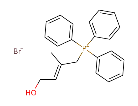 Molecular Structure of 111724-05-1 (Phosphonium, [(2E)-4-hydroxy-2-methyl-2-butenyl]triphenyl-, bromide)