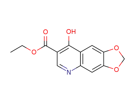 Molecular Structure of 14205-65-3 (8-HYDROXY-[1,3]DIOXOLO[4,5-G]QUINOLINE-7-CARBOXYLIC ACID ETHYL ESTER)