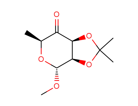 Molecular Structure of 2592-53-2 (methyl 6-deoxy-2,3-O-isopropylidene-α-L-lyxo-hexopyranoside-4-ulose)
