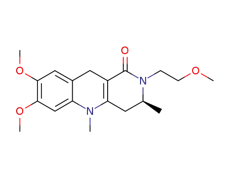 Molecular Structure of 600700-48-9 (Benzo[b][1,6]naphthyridin-1(2H)-one,
3,4,5,10-tetrahydro-7,8-dimethoxy-2-(2-methoxyethyl)-3,5-dimethyl-,
(3S)-)