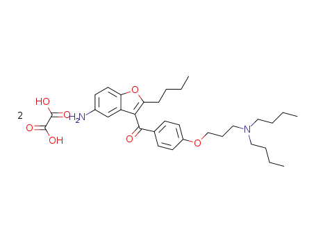 Molecular Structure of 851014-95-4 ((5-amino-2-butyl-3-benzofuranyl)[4-[3-(dibutylamino)propoxy]phenyl]-,oxalate)