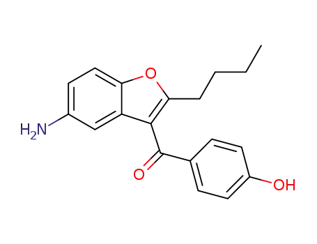 Molecular Structure of 1278585-68-4 ((5-amino-2-butyl-1-benzofuran-3-yl)(4-hydroxyphenyl)methanone)