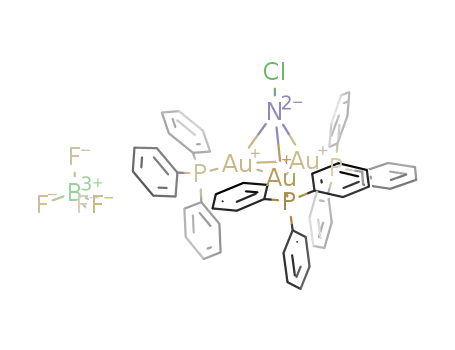 Molecular Structure of 259853-66-2 ([((C<sub>6</sub>H<sub>5</sub>)3PAu)3NCl]<sup>(1+)</sup>*BF<sub>4</sub><sup>(1-)</sup>=[((C<sub>6</sub>H<sub>5</sub>)3PAu)3NCl]BF<sub>4</sub>)