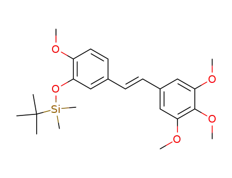 Molecular Structure of 121042-96-4 (Silane,
(1,1-dimethylethyl)[2-methoxy-5-[(1E)-2-(3,4,5-trimethoxyphenyl)ethenyl]
phenoxy]dimethyl-)