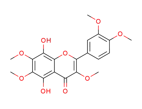 Molecular Structure of 110492-41-6 (2-(3,4-dimethoxy-phenyl)-5,8-dihydroxy-3,6,7-trimethoxy-chromen-4-one)