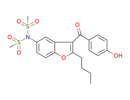 Molecular Structure of 1352731-07-7 (2-n-butyl-3-(4-hydroxy-benzoyl)-5-bis-(methylsulfonamido)-benzofuran)