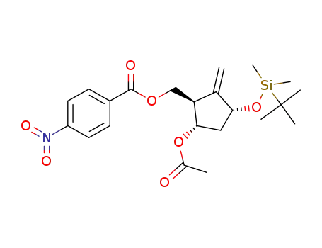 Molecular Structure of 1435752-36-5 (((1R,3R,5S)-5-acetoxy-3-(tert-butyldimethylsilyloxy)-2-methylenecyclopentyl)methyl 4-nitrobenzoate)
